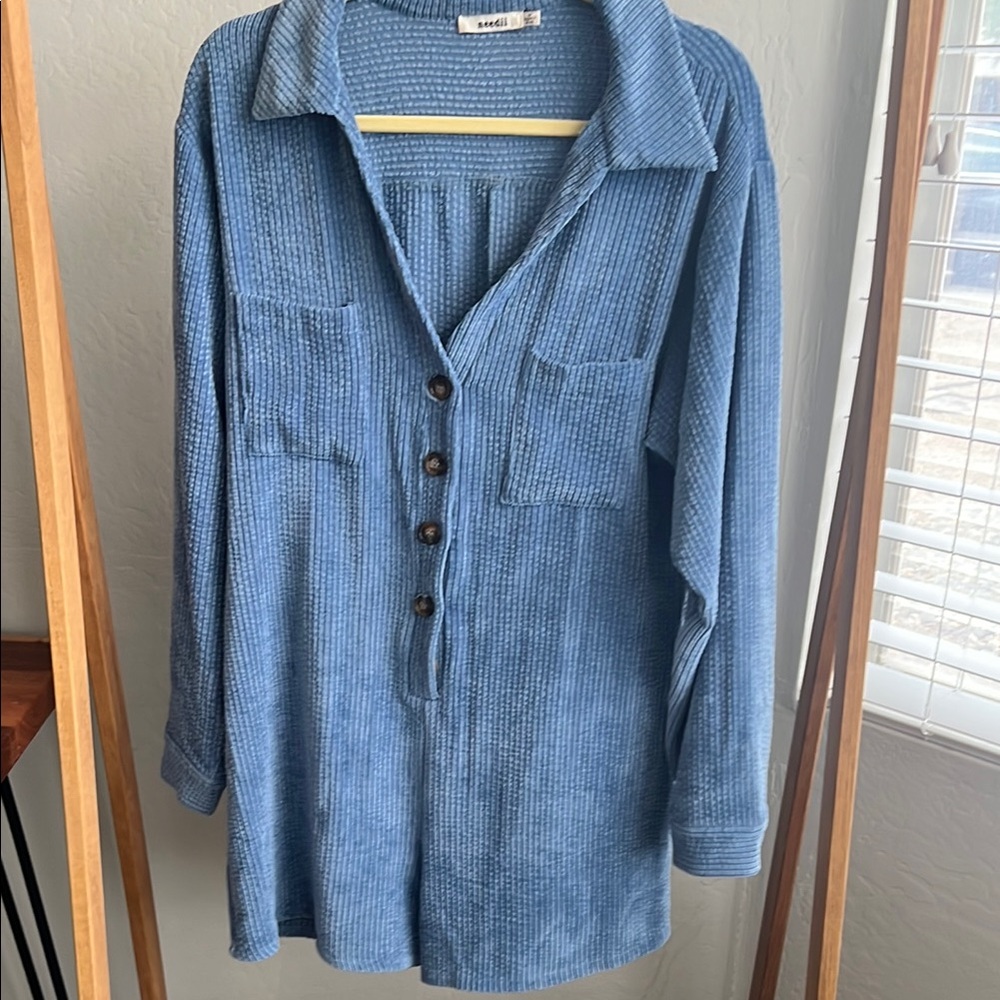 12th Tribe Corduroy Button Up Romper